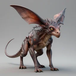 muscular chiropteran hybrid with large ears, realistic, detailed, zbrush, unreal engine 5, octane rendered