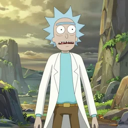 rick and morty the anime, netflix original anime series, hyper - realistic, detailed shading, ambient lighting, epic digital art, manga art atudio