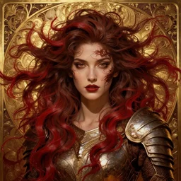 song of the wind, detailed beauty face portrait, chocolate, crimson water, gold. opulent swirling hair intricate background, armor, fantasy art by peter morebacher, greg rutkowski, craig mullins, ruan jia, thomas kinkade, victor ngai, james jean, gustav klimt, alphonse mucha, boris vallejo, unreal engine, blender, octane, ray tracing.