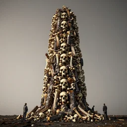 the unending tower of charred bones, by adam martinakis, by vincent callebaut, by filip hodas, octane render, beautiful lighting