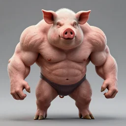 a terrifying hypermuscular bodybuilder pig, veiny, 1 0 0 mm, 4 k, high resolution, clear details