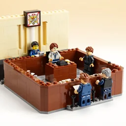 Lego recreation of courtroom scene in a few good men