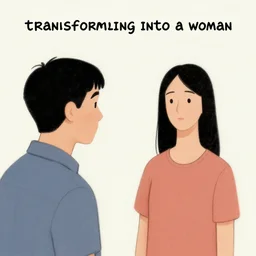 “a comic of a man transforming into a woman”