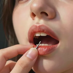 Nails and needles pierce human flesh, the person is horrified or embittered, close-up, digital painting, concept art, smooth, sharp focus, detalied, illustration
