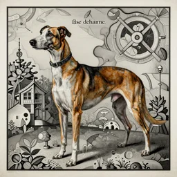 an award winning anamorphosis portrait painting of a ibizan hound dog, inspired by lise deharme, albrecht durer, abstract, a level art, intricate, pop surrealism, digital poster, ornately detailed, photorealism, trending in artstation