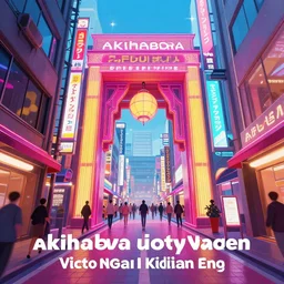 akihabara street view, epic scene, by victo ngai, kilian eng vibrant colours, dynamic lighting, digital art, winning award masterpiece, fantastically beautiful, illustration, aesthetically inspired by anton fadeev jesper ejsing trending on artstation, art by greg rutkowski, 8 k