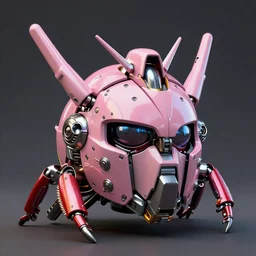 angle gundam head in the shape of a metal beetle is in pink and red collection by merriam, daniel, intricate mechanical details, futuristic, 2 k aesthetic, dramatic lighting, 4 k, 3 d octane render, provenance, detailed, trending on artstation
