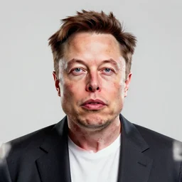 portrait of elon musk made by meat