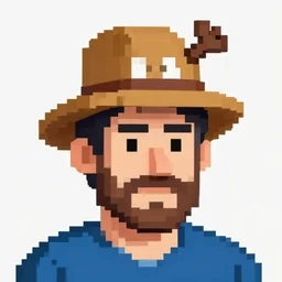 voxel art, #voxel #art , pixel art, A spanish man with a funny hat