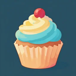 colourful cupcake, vector style