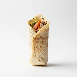 minimalist shawarma, professional product shot, isolated on a pure white background, centered, entire object in frame, sharp focus, soft studio lighting