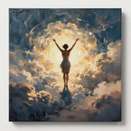 stripper entering the heaven, canvas,