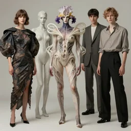 Photo of a creature from another universe by ernst haeckel, iris van herpen, james jean, mandy jurgens, artstation, fashion editorial