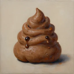 a realistic painting of a human made of poo