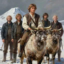 a beautiful portrait painting of han solo on hoth, riding a tauntaun, masterpiece by famous artist nasreddine dinet and eugene de blaas and greg rutkowski and artgerm and wlop, path tracing, intricate, elegant, highly detailed, digital painting