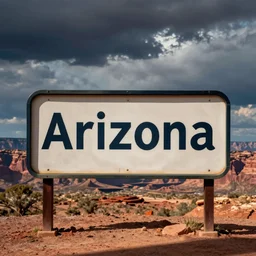 a sign that says “Arizona”