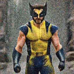 Taron Egerton as Wolverine , in the style of simon Bisley