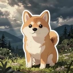 anime kawaii shiba inu, sticker