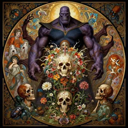 the platonic ideal of flowers, rotting, insects and praying of cletus kasady ultimate carnage thanos dementor wild hunt doctor manhattan chtulu nazgul mandelbulb mandala bioshock davinci, d & d, fantasy, ego death, intense, scary, decay, dmt, art by artgerm and greg rutkowski and alphonse mucha and giuseppe arcimboldo