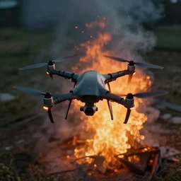 quadcopter view of the fire