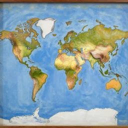 world map, painting by salvador daly - n 3
