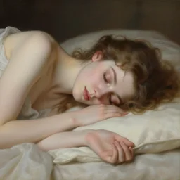 cinestill 5 0 d portrait of a dreamy beautiful woman painting by waterhouse allegorian of sleep shooting by roversi painting by waterhouse, elegant, highly detailed, pale mute matt, soft blur, artstation, sharp focus, head in focus