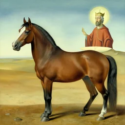 a horse, painted, salvador dali, surresalism, saint antoine