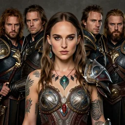 young natalie portman, legendary warrior, heroic fighter, world of warcraft, tattoos, decorative ornaments, battle armor, by carl spitzweg, ismail inceoglu, vdragan bibin, hans thoma, greg rutkowski, alexandros pyromallis, perfect face, detailed, sharply detailed, centered, rule of thirds, realistic shading