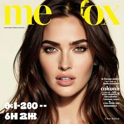 “megan fox face skinned in lemon skin , photo real cover magazine”