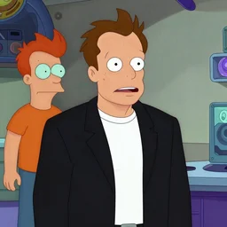 ELON MUSK in the style of futurama
