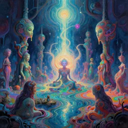 melting psychedelic realm possessed by astral beings trying to escape the end of time