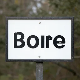 a sign that says a word