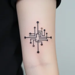 small tattoo of an electrical circuit