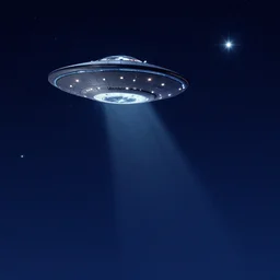ufo seen next to a star from a distance concept art image