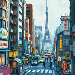 tokyo at midday. highly detailed, digital painting, watercolor, soviet realism, engraving, artstation, concept art, smooth, sharp focus, vivid grunge, manga, illustration, unreal engine 5, 8 k, art by bilibin and kuvshinov and malevich and mucha