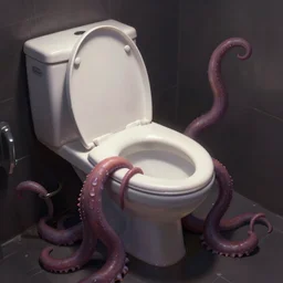 toilet  bowls with tentacles,  digital artstation painting 8k intricate dramatic light