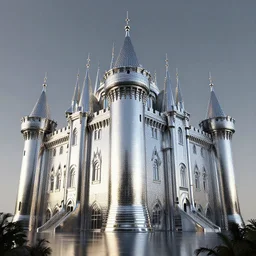 castle, 8 k uhd, unreal engine, reflected chrome, octane render in the artstyle of greg rutkowski