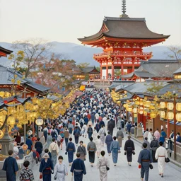 a beautiful realistic painting of a festival at koyasan, intricate, elegant, highly detailed, digital painting, artstation, concept art, by krenz cushart and artem demura and alphonse mucha