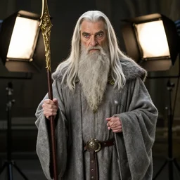 mr. bean as gandalf the white, lord of the rings film, 8 k, studio lighting, 5 0 mm