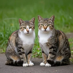 two cats, nature