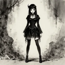 goth girl in the style of mark ryden