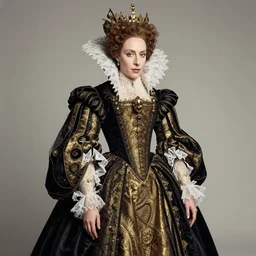 stunning editorial fashion photography of elizabeth i of england, creative studio photography by patrick demarchelier