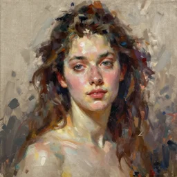 spontaneous unfinished romantic portrait, beautiful juicy brush strokes, by Richard schmid and Sargent, trending on cgsociety, expressionism, linen canvas