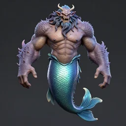 3D artstation model of monsterous mermaid