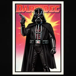 dart vader in pin - up poster