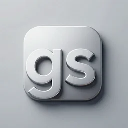 gs, 3 d logo, silver hues, shadow, clean, rendering, ios, icon, android, thick lines, professional, digital art,