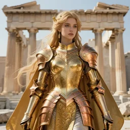 portrait knights of zodiac girl, golden and copper armor, in ruined agora of athens sunrise, ssci - fi and fantasy, intricate and very very beautiful and elegant, highly detailed, digital painting, artstation, concept art, smooth and sharp focus, illustration, art by tian zi and wlop and alphonse mucha and ilya kuvshinov
