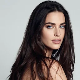 portrait photograph of the most beautiful woman with a long dark hair, blue eyes, alessio albi, jovana rikalo