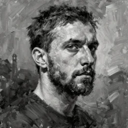 sketch black and white, concept art oil painting by Jama Jurabaev, extremely detailed, brush hard, artstation