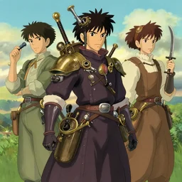 wuxia, steampunk, in the style of studio ghibli, j. c. leyendecker, greg rutkowski, artem